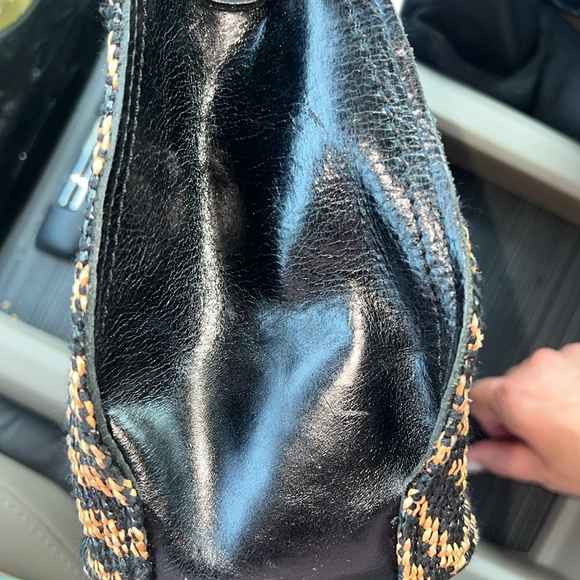 Patricia Nash Aria Shopper Tribal Weave Black and Brown Top Handle Crossbody - Picture 15 of 16